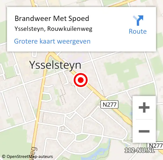 Locatie op kaart van de 112 melding: Brandweer Met Spoed Naar Ysselsteyn, Rouwkuilenweg op 13 december 2017 10:15