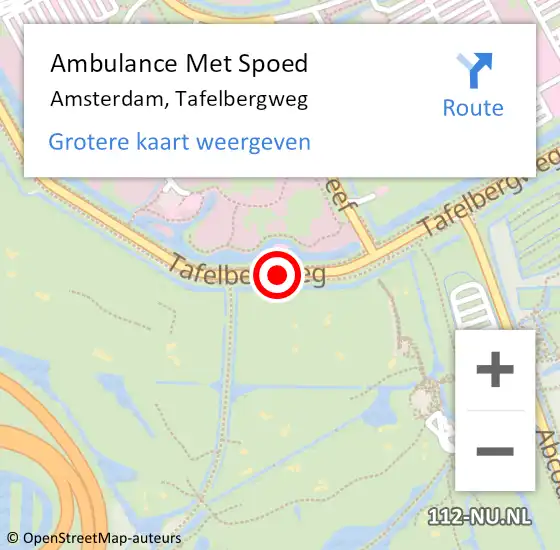 Locatie op kaart van de 112 melding: Ambulance Met Spoed Naar Amsterdam, Tafelbergweg op 13 december 2017 11:47