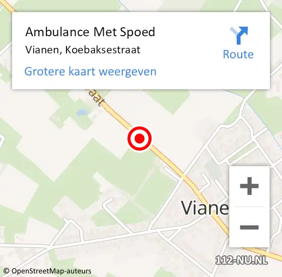 Locatie op kaart van de 112 melding: Ambulance Met Spoed Naar Vianen Nb, Koebaksestraat op 13 december 2017 13:51