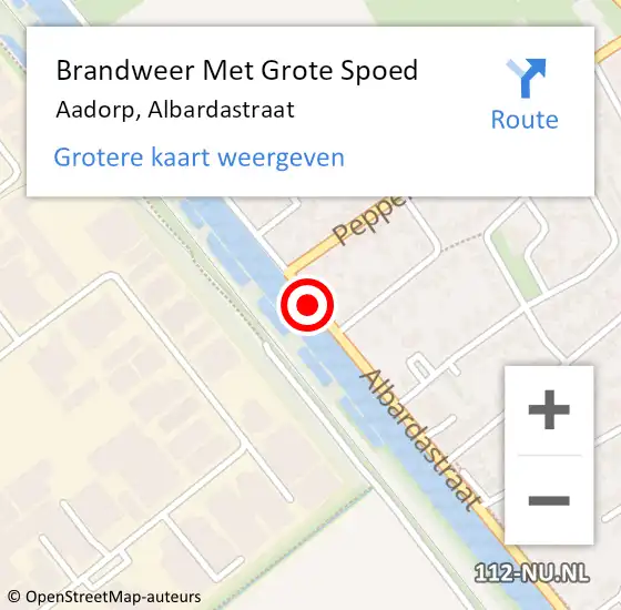 Locatie op kaart van de 112 melding: Brandweer Met Grote Spoed Naar Aadorp, Albardastraat op 21 september 2013 23:14