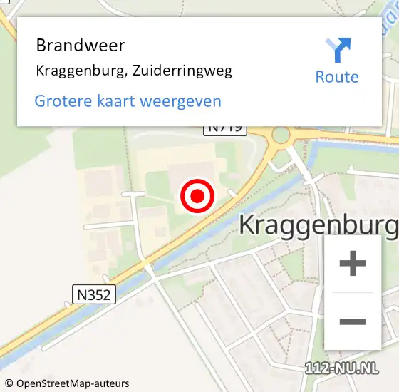Locatie op kaart van de 112 melding: Brandweer Kraggenburg, Zuiderringweg op 13 december 2017 14:31