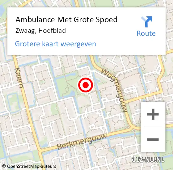 Locatie op kaart van de 112 melding: Ambulance Met Grote Spoed Naar Zwaag, Hoefblad op 13 december 2017 15:44