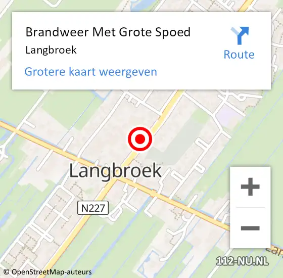 Locatie op kaart van de 112 melding: Brandweer Met Grote Spoed Naar Langbroek op 13 december 2017 17:27