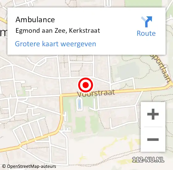 Locatie op kaart van de 112 melding: Ambulance Egmond aan Zee, Kerkstraat op 13 december 2017 17:55