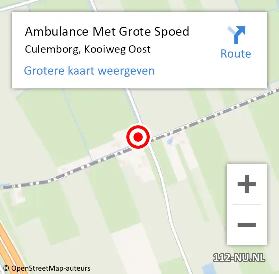 Locatie op kaart van de 112 melding: Ambulance Met Grote Spoed Naar Culemborg, Kooiweg Oost op 13 december 2017 18:34