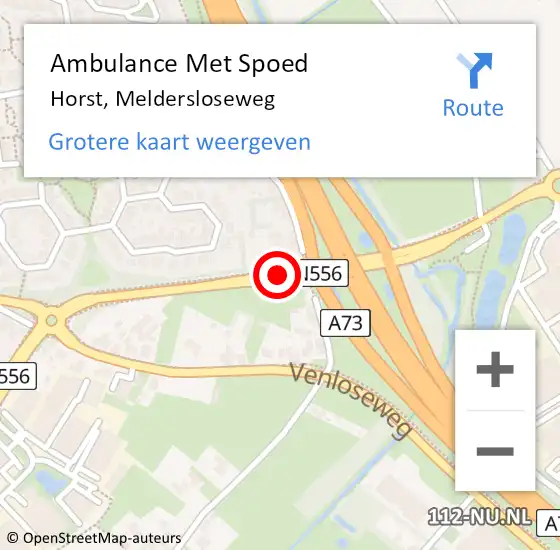 Locatie op kaart van de 112 melding: Ambulance Met Spoed Naar Horst, Meldersloseweg op 13 december 2017 18:47