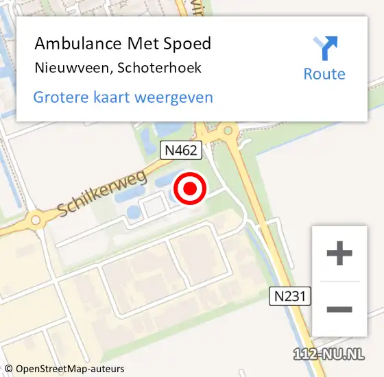 Locatie op kaart van de 112 melding: Ambulance Met Spoed Naar Nieuwveen, Schoterhoek op 13 december 2017 21:13
