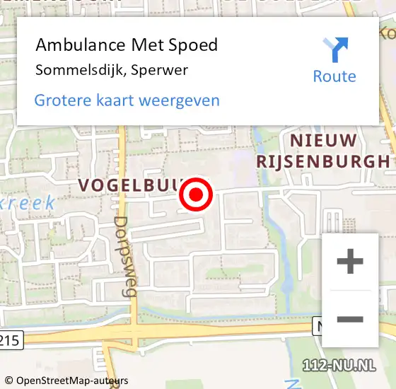 Locatie op kaart van de 112 melding: Ambulance Met Spoed Naar Sommelsdijk, Sperwer op 13 december 2017 21:23
