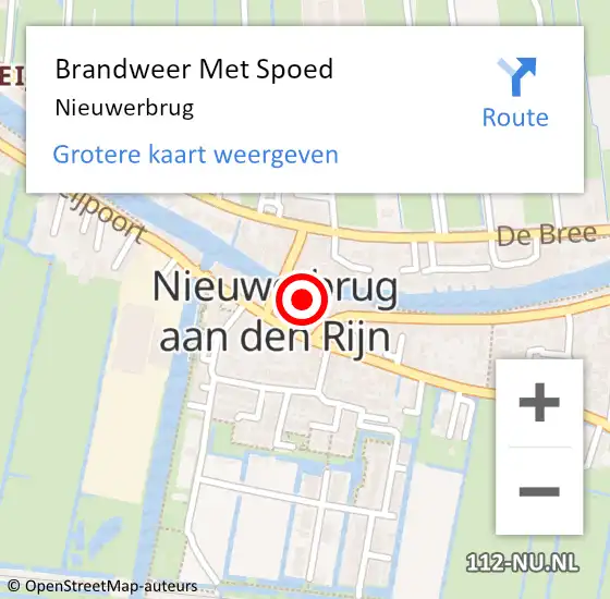 Locatie op kaart van de 112 melding: Brandweer Met Spoed Naar Nieuwerbrug op 13 december 2017 21:25