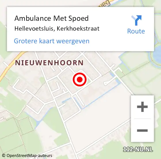 Locatie op kaart van de 112 melding: Ambulance Met Spoed Naar Hellevoetsluis, Kerkhoekstraat op 13 december 2017 21:26