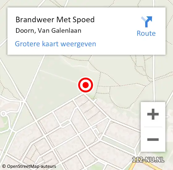 Locatie op kaart van de 112 melding: Brandweer Met Spoed Naar Doorn, Van Galenlaan op 13 december 2017 22:23