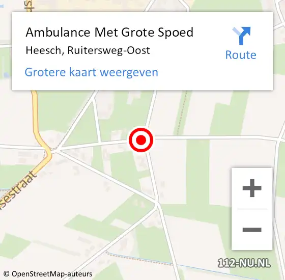 Locatie op kaart van de 112 melding: Ambulance Met Grote Spoed Naar Heesch, Ruitersweg-Oost op 21 september 2013 23:23