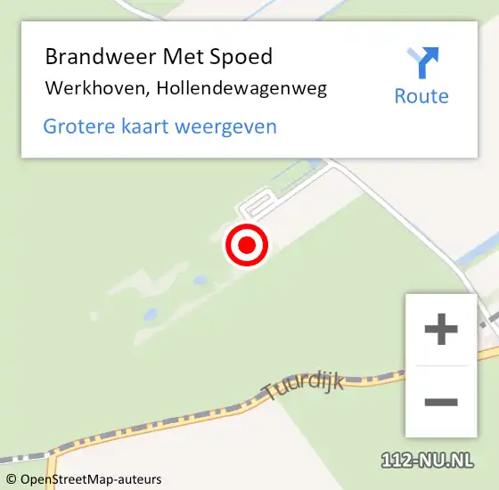 Locatie op kaart van de 112 melding: Brandweer Met Spoed Naar Werkhoven, Hollendewagenweg op 14 december 2017 04:23