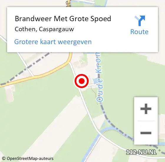 Locatie op kaart van de 112 melding: Brandweer Met Grote Spoed Naar Cothen, Caspargauw op 14 december 2017 05:07