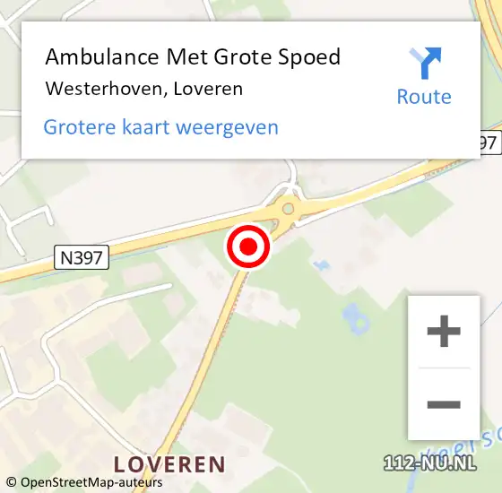 Locatie op kaart van de 112 melding: Ambulance Met Grote Spoed Naar Westerhoven, Loveren op 14 december 2017 05:11