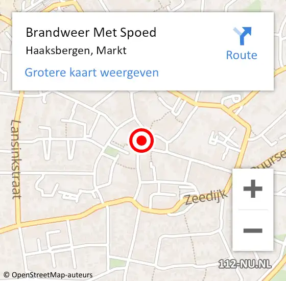 Locatie op kaart van de 112 melding: Brandweer Met Spoed Naar Haaksbergen, Markt op 14 december 2017 07:40