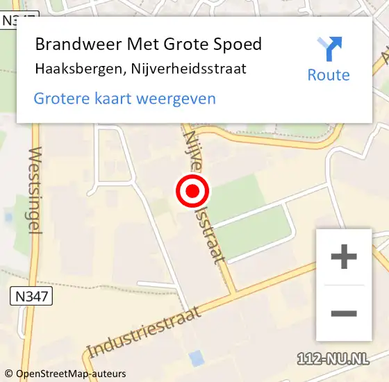 Locatie op kaart van de 112 melding: Brandweer Met Grote Spoed Naar Haaksbergen, Nijverheidsstraat op 14 december 2017 08:24