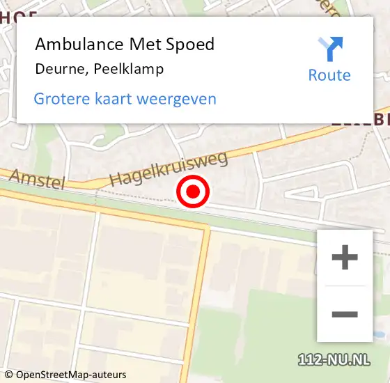 Locatie op kaart van de 112 melding: Ambulance Met Spoed Naar Deurne, Peelklamp op 14 december 2017 10:07