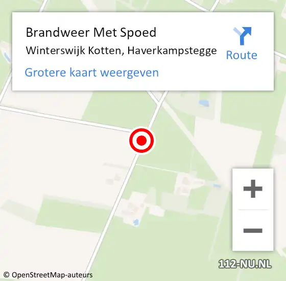 Locatie op kaart van de 112 melding: Brandweer Met Spoed Naar Winterswijk Kotten, Haverkampstegge op 14 december 2017 10:46