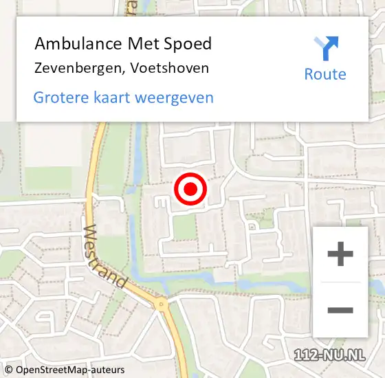 Locatie op kaart van de 112 melding: Ambulance Met Spoed Naar Zevenbergen, Voetshoven op 14 december 2017 11:52