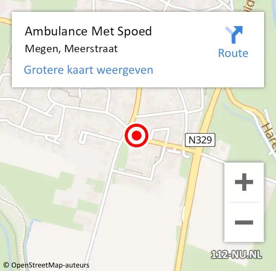 Locatie op kaart van de 112 melding: Ambulance Met Spoed Naar Megen, Meerstraat op 14 december 2017 13:52