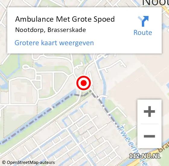 Locatie op kaart van de 112 melding: Ambulance Met Grote Spoed Naar Nootdorp, Brasserskade op 14 december 2017 14:21