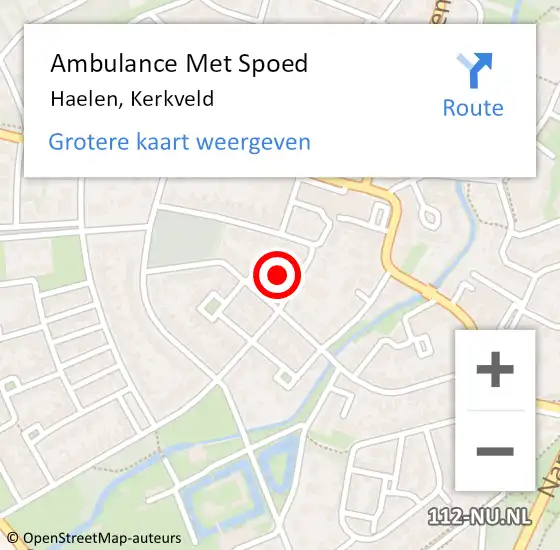 Locatie op kaart van de 112 melding: Ambulance Met Spoed Naar Haelen, Kerkveld op 10 februari 2014 00:11