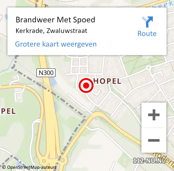 Locatie op kaart van de 112 melding: Brandweer Met Spoed Naar Kerkrade, Zwaluwstraat op 14 december 2017 16:48