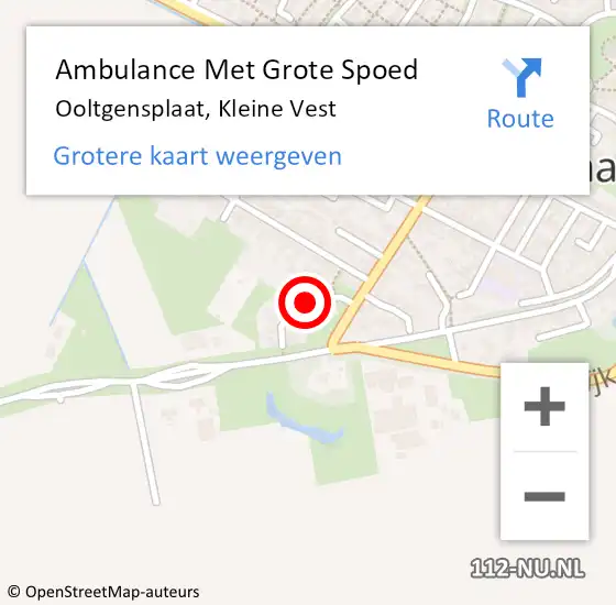 Locatie op kaart van de 112 melding: Ambulance Met Grote Spoed Naar Ooltgensplaat, Kleine Vest op 14 december 2017 17:41