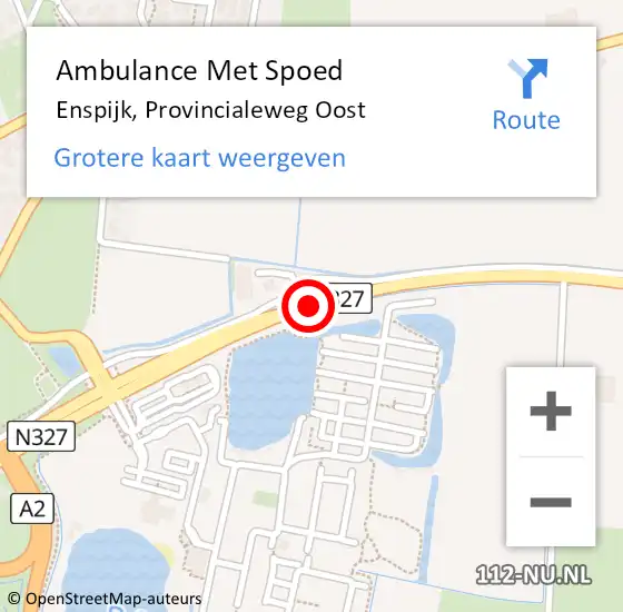 Locatie op kaart van de 112 melding: Ambulance Met Spoed Naar Enspijk, Provincialeweg Oost op 14 december 2017 17:43