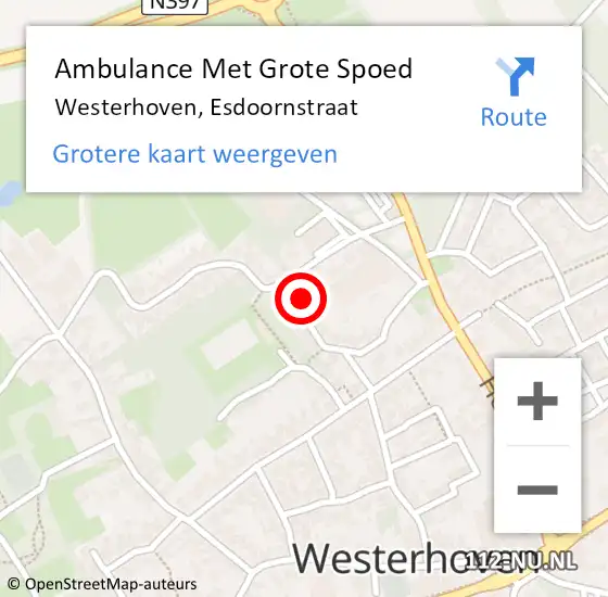 Locatie op kaart van de 112 melding: Ambulance Met Grote Spoed Naar Westerhoven, Esdoornstraat op 14 december 2017 18:41