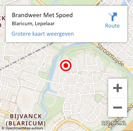 Locatie op kaart van de 112 melding: Brandweer Met Spoed Naar Blaricum, Lepelaar op 14 december 2017 20:07