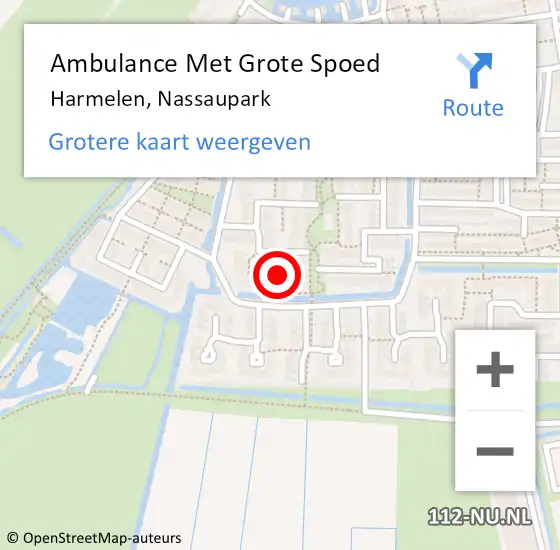 Locatie op kaart van de 112 melding: Ambulance Met Grote Spoed Naar Harmelen, Nassaupark op 14 december 2017 20:30