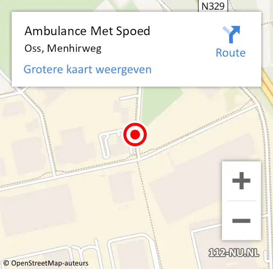 Locatie op kaart van de 112 melding: Ambulance Met Spoed Naar Oss, Menhirweg op 14 december 2017 21:43