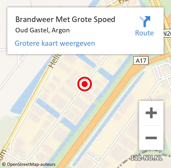 Locatie op kaart van de 112 melding: Brandweer Met Grote Spoed Naar Oud Gastel, Argon op 14 december 2017 23:16