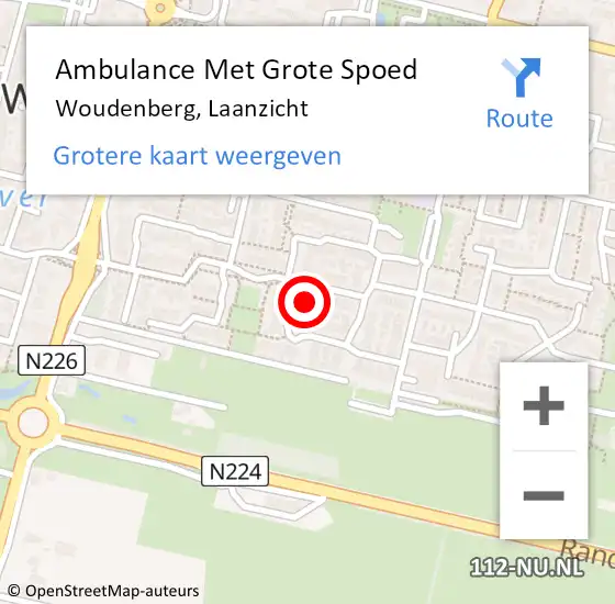 Locatie op kaart van de 112 melding: Ambulance Met Grote Spoed Naar Woudenberg, Laanzicht op 14 december 2017 23:54