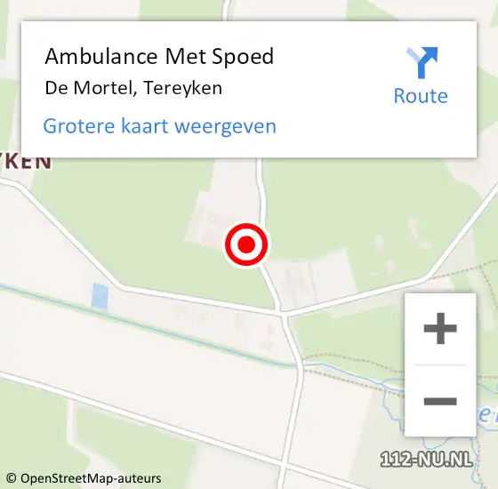 Locatie op kaart van de 112 melding: Ambulance Met Spoed Naar De Mortel, Tereyken op 15 december 2017 07:17