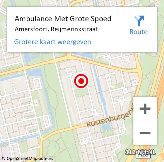 Locatie op kaart van de 112 melding: Ambulance Met Grote Spoed Naar Amersfoort, Reijmerinkstraat op 15 december 2017 07:54