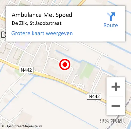 Locatie op kaart van de 112 melding: Ambulance Met Spoed Naar De Zilk, St Jacobstraat op 15 december 2017 08:37