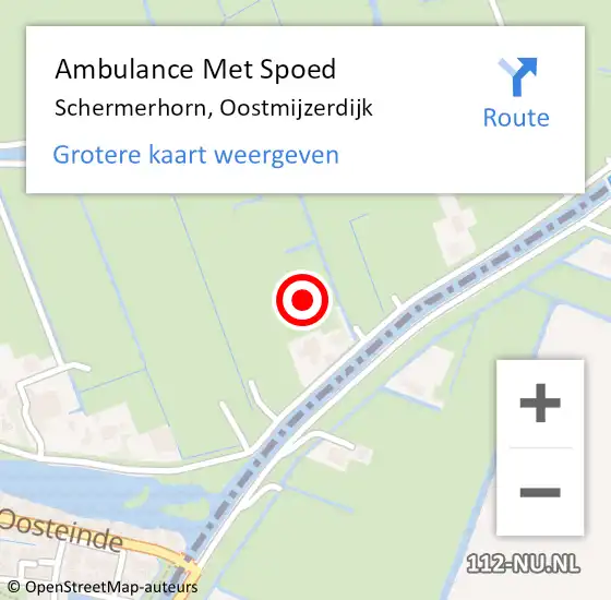 Locatie op kaart van de 112 melding: Ambulance Met Spoed Naar Schermerhorn, Oostmijzerdijk op 15 december 2017 08:58