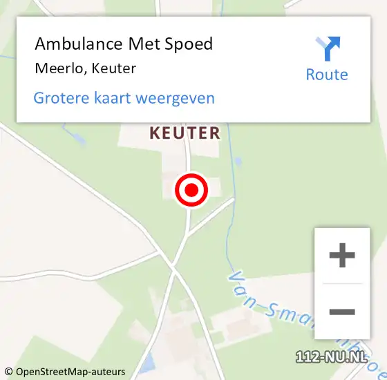 Locatie op kaart van de 112 melding: Ambulance Met Spoed Naar Meerlo, Keuter op 15 december 2017 10:42