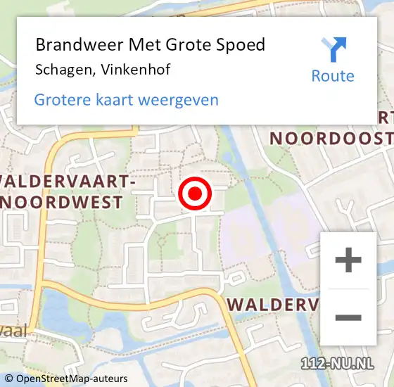 Locatie op kaart van de 112 melding: Brandweer Met Grote Spoed Naar Schagen, Vinkenhof op 15 december 2017 11:25