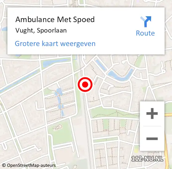 Locatie op kaart van de 112 melding: Ambulance Met Spoed Naar Vught, Spoorlaan op 15 december 2017 11:26