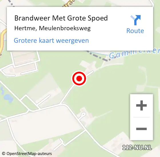 Locatie op kaart van de 112 melding: Brandweer Met Grote Spoed Naar Hertme, Meulenbroeksweg op 15 december 2017 14:23