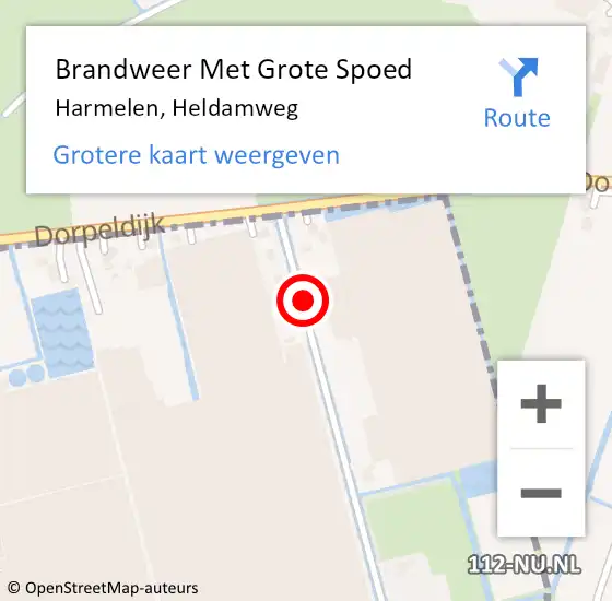 Locatie op kaart van de 112 melding: Brandweer Met Grote Spoed Naar Harmelen, Heldamweg op 15 december 2017 14:24