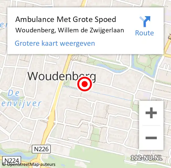 Locatie op kaart van de 112 melding: Ambulance Met Grote Spoed Naar Woudenberg, Willem de Zwijgerlaan op 15 december 2017 14:39