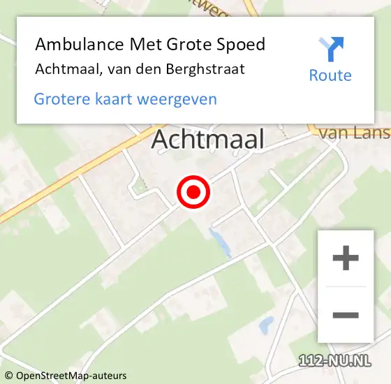 Locatie op kaart van de 112 melding: Ambulance Met Grote Spoed Naar Achtmaal, van den Berghstraat op 15 december 2017 15:02