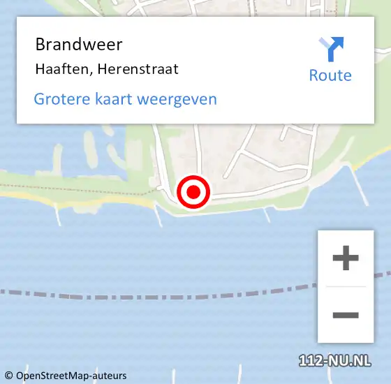 Locatie op kaart van de 112 melding: Brandweer Haaften, Herenstraat op 15 december 2017 15:25