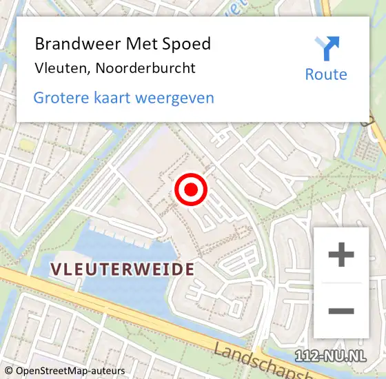 Locatie op kaart van de 112 melding: Brandweer Met Spoed Naar Vleuten, Noorderburcht op 15 december 2017 15:51