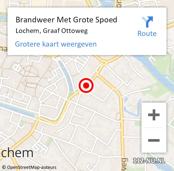 Locatie op kaart van de 112 melding: Brandweer Met Grote Spoed Naar Lochem, Graaf Ottoweg op 15 december 2017 16:24